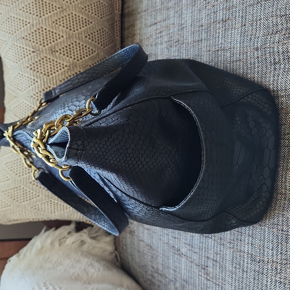 Fossil Black Embossed Issue No. 1954 Tote - image 5